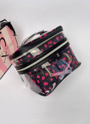 Идея подарка большая косметичка 4 в 1 victoria’s secret 4-piece makeup bag hearts