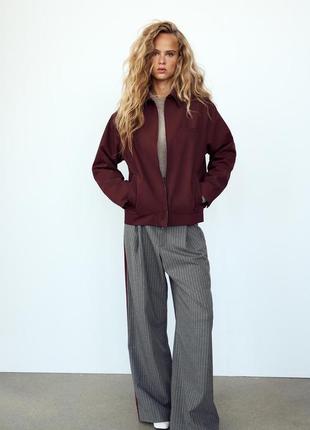 Куртка женская бордовая с карманами zara new