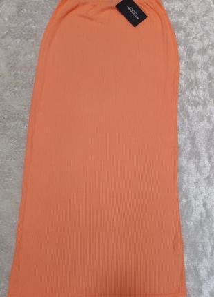 Стильная легкая, трикотажная юбка в рубчик