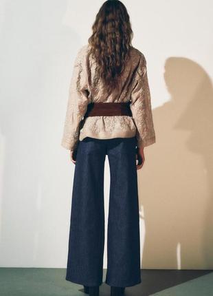 Короткий кимоно бежевый zara new4 фото