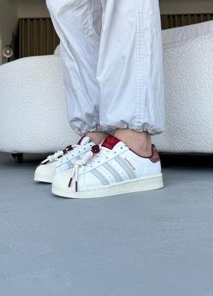 Adidas superstar white/red1 фото