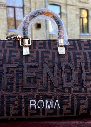 Женская сумка fendi big size brown3 фото