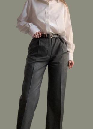 Класичні базові  сірі жіночі штани брюки