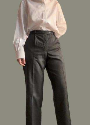 Класичні базові  сірі жіночі штани брюки4 фото