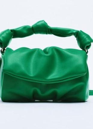 Zara knotted soft crossbody bag💚🩷