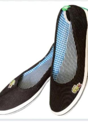Балетки/ мокасини жіночі чорного кольору  lacoste