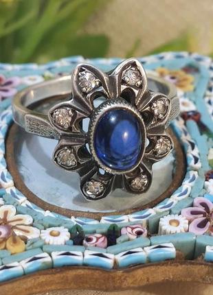 Кольцо серебряное малинка,винтаж советский,875 проба