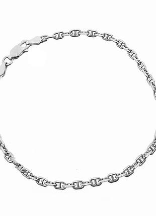 Серебряный браслет, якорь гуччи (822р), размер 20 см x 0,3 см, вес: 3.6 г