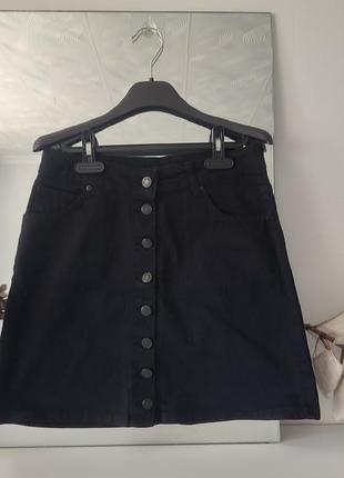 Юбка черный джинс