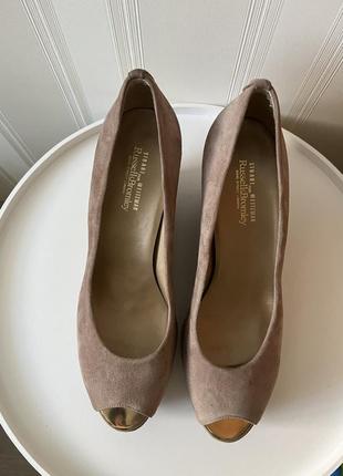 Замшевые туфли stuart weitzman на танкетке3 фото