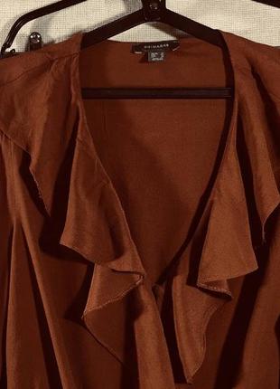 Романтичная блуза блузона шоколадного цвета вискоза
