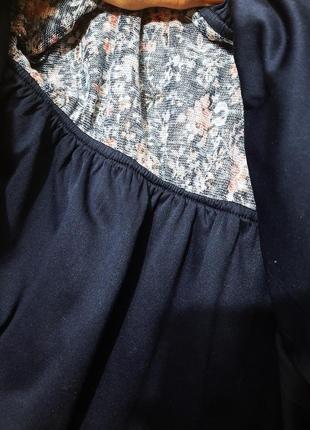 Springfield красива сукня трикотажна коротка чорно-синя в квіти червоні/білі жіноча 46 м6 фото