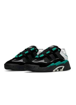 🌸женские кроссовки кроссовки adidas originals niteball new black green / демисезонные / весенние, летние, осенние / текстиль, кожа, замша /