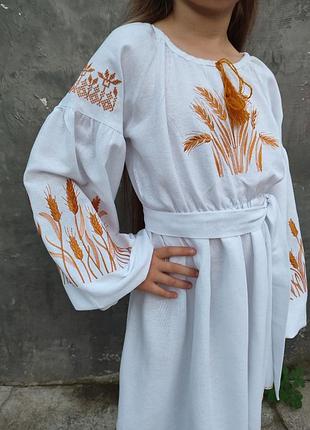 Платье с колышками косышки вышиты вышитая рубашка вышиванка для девочки платье на 1 сентября