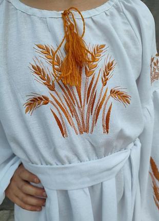 Платье с колышками косышки вышиты вышитая рубашка вышиванка для девочки платье на 1 сентября