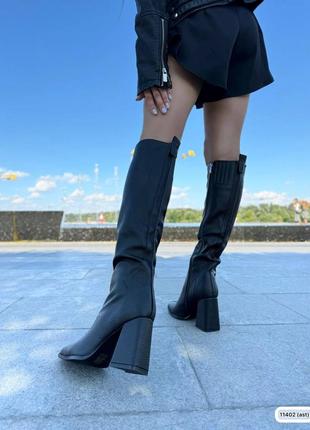 🔥сапоги деми luxury черная кожа.3 фото