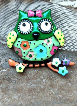 Брошь сова, птица