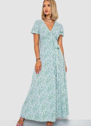 Сарафан квітковий принт, колір оливковий, 241r160-1