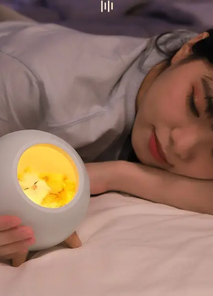Креативный портативный детский ночник котик в домике cat house белый светильник