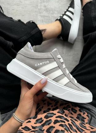 Кампус світлі сірі замшеві кеди