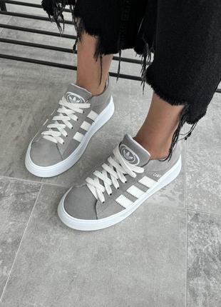 Кампус світлі сірі замшеві кеди