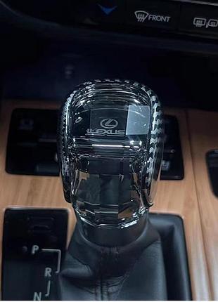 Ручка lexus (карбон) переключения передач хрустальная с подсветкой rx es nx is gs