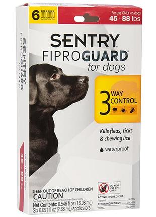 Fiproguard фипрогард капли от блох, клещей и вшей для собак 20-40кг, 2.68мл