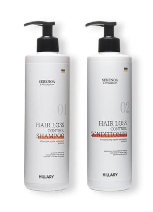 Шампунь + кондиціонер hillary serenoa & рр hair loss control, 500 мл