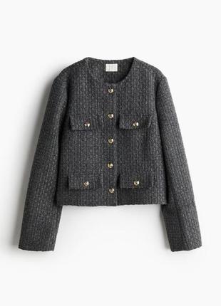 Жакет твідовий піджак пиджак 1231352002 h&m hm xs s m l xl xxl оригінал ✅