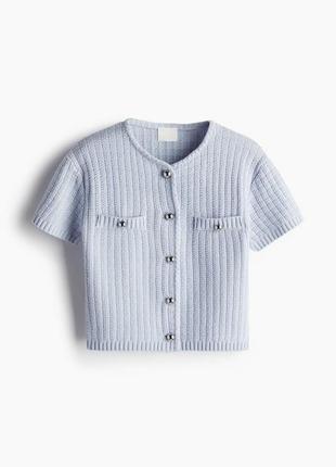 Кардиган топ вязаный голубой 1229075005 h&m hm xs s m l xl xxl оригинал ✅