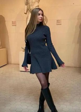 М’ягенька сукня ангора чорна сіра мягкое платье черное серое