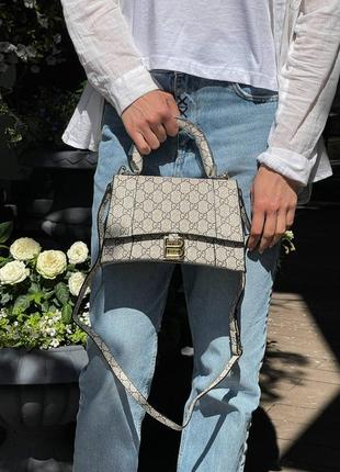 Женская сумка balenciaga x gucci hourglass bag