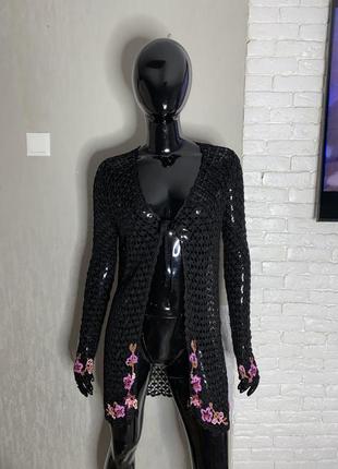 Ажурний кардиган сітка premier collection, xxl-xxxl 52-54