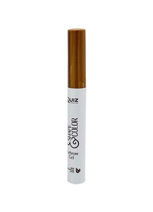 Темный фиксирующий гель для бровей quiz cosmetics shape color eyebrow dark gel 8 мл1 фото