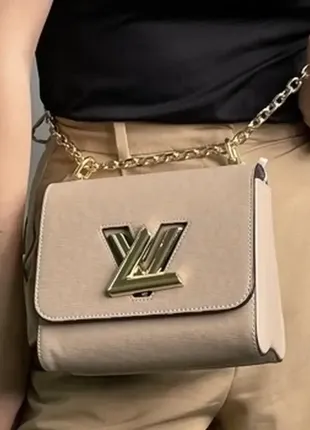 🔥 сумка в стиле louis vuitton medium twist mm epi leather beige