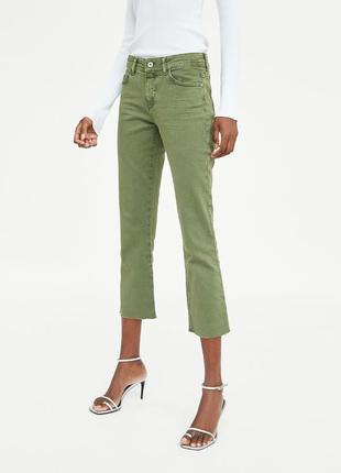 Укороченные джинсы zara z1975 straight cropped jeans - xs-s