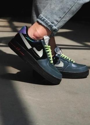 Nike air force 1 'vandalized iridescent' green black 36