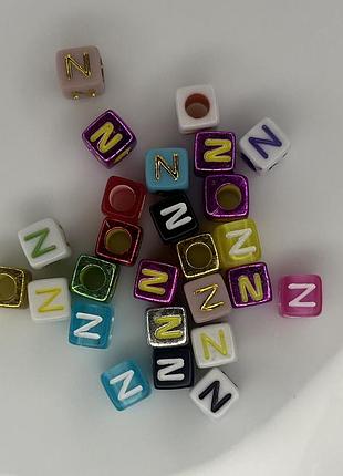 Акриловий алфавіт, квадратні літери n, намистини для ручного виготовлення виробів, браслетів