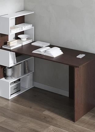 Компьютерный стол vays современный письменный с полками слева m-24