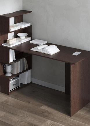 Компьютерный стол vays современный письменный с полками слева m-24
