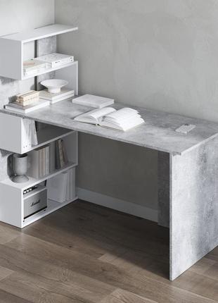 Компьютерный стол vays современный письменный с полками слева m-24