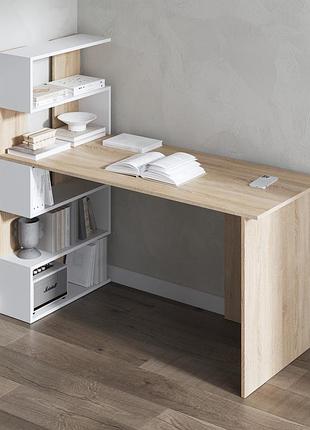 Компьютерный стол vays современный письменный с полками слева m-24