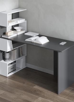 Компьютерный стол vays современный письменный с полками слева m-24