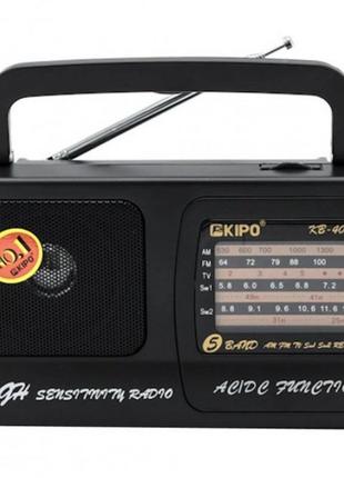 Радіоприймач радіо fm фм kipo kb-409ac aux чорний