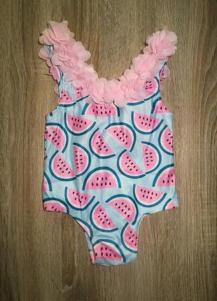 Детский  купальник для девочки с арбузами рост 74