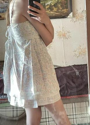 Цветочное сарафан короткое платье с цветами винтажное платье кукольное babydoll coquette y2k zara