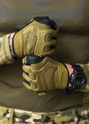 Парачатки тактичні mechanix m-pact® fingerless coyote gloves вт10242 фото