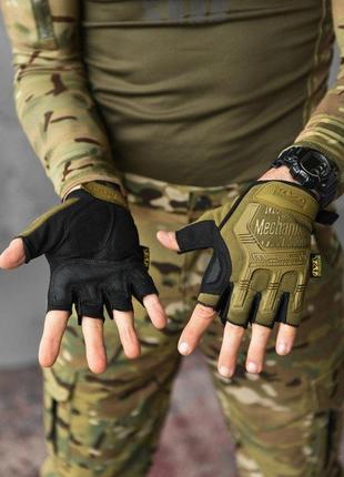 Парачатки тактичні mechanix m-pact® fingerless coyote gloves вт10243 фото