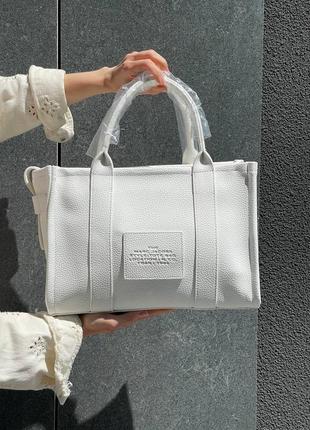 Женская сумка marc jacobs the large tote bag white leather5 фото