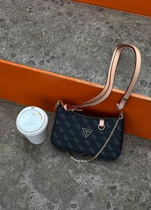 Женская сумка guess mini bag dark blue1 фото
